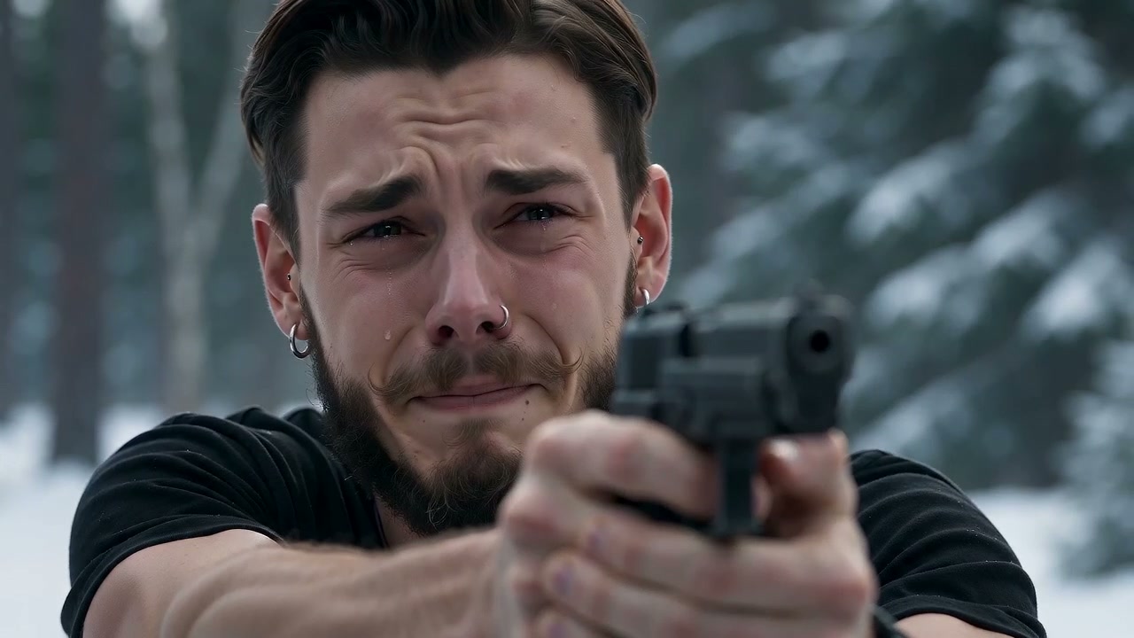 A frightened survivor before recognizing the infected character